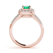 Color Rings Emerald Diamond Engagement Ring in 10K/14K gold and platinum with certified lab-grown or natural diamonds