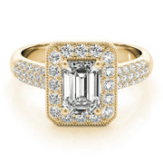 Color Rings Emerald Diamond Engagement Ring in 10K/14K gold and platinum with certified lab-grown or natural diamonds