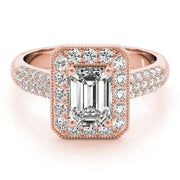 Color Rings Emerald Diamond Engagement Ring in 10K/14K gold and platinum with certified lab-grown or natural diamonds