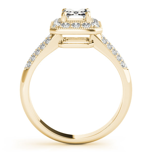 Color Rings Emerald Diamond Engagement Ring in 10K/14K gold and platinum with certified lab-grown or natural diamonds