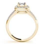 Color Rings Emerald Diamond Engagement Ring in 10K/14K gold and platinum with certified lab-grown or natural diamonds