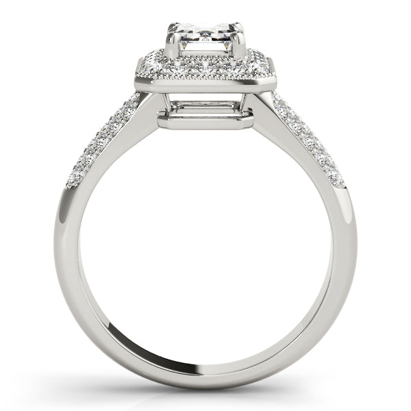 Color Rings Emerald Diamond Engagement Ring in 10K/14K gold and platinum with certified lab-grown or natural diamonds