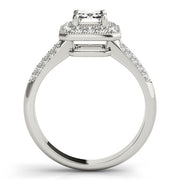 Color Rings Emerald Diamond Engagement Ring in 10K/14K gold and platinum with certified lab-grown or natural diamonds