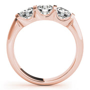 Bezel Set Three Stone Diamond Ring in 10K/14K gold and platinum with certified lab-grown or natural diamonds