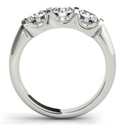 Bezel Set Three Stone Diamond Ring in 10K/14K gold and platinum with certified lab-grown or natural diamonds