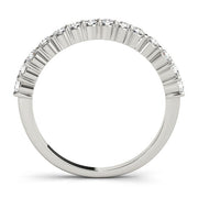 Single Row Prong Set Wedding Half Eternity Ring in Gold & Platinum