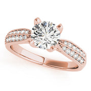 Regal Pave Round Diamond Engagement Ring in 10K/14K gold and platinum with certified lab-grown or natural diamonds