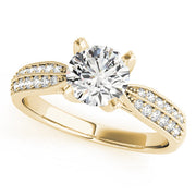 Regal Pave Round Diamond Engagement Ring in 10K/14K gold and platinum with certified lab-grown or natural diamonds