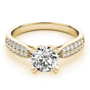 Regal Pave Round Diamond Engagement Ring in 10K/14K gold and platinum with certified lab-grown or natural diamonds