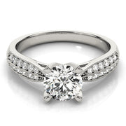 Regal Pave Round Diamond Engagement Ring in 10K/14K gold and platinum with certified lab-grown or natural diamonds