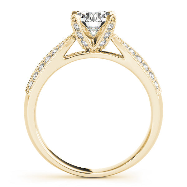 Regal Pave Round Diamond Engagement Ring in 10K/14K gold and platinum with certified lab-grown or natural diamonds