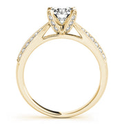 Regal Pave Round Diamond Engagement Ring in 10K/14K gold and platinum with certified lab-grown or natural diamonds
