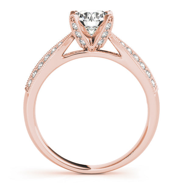 Regal Pave Round Diamond Engagement Ring in 10K/14K gold and platinum with certified lab-grown or natural diamonds