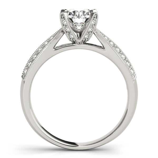 Regal Pave Round Diamond Engagement Ring in 10K/14K gold and platinum with certified lab-grown or natural diamonds