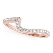 Prong Set Curved Half Eternity Ring in Gold & Platinum