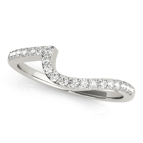 Prong Set Curved Half Eternity Ring in Gold & Platinum