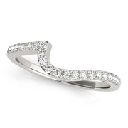 Prong Set Curved Half Eternity Ring in Gold & Platinum