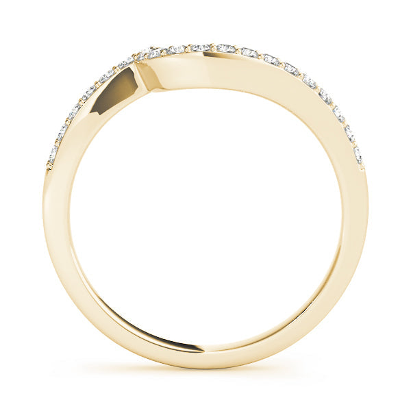 Prong Set Curved Half Eternity Ring in Gold & Platinum