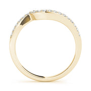 Prong Set Curved Half Eternity Ring in Gold & Platinum