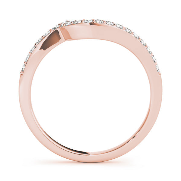 Prong Set Curved Half Eternity Ring in Gold & Platinum