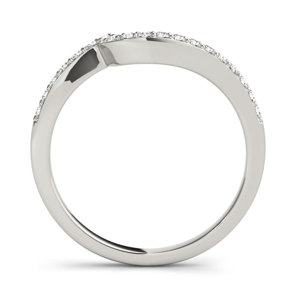 Prong Set Curved Half Eternity Ring in Gold & Platinum