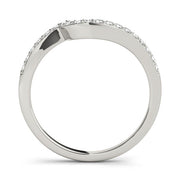 Prong Set Curved Half Eternity Ring in Gold & Platinum