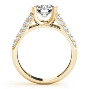 Brilliant Pave Round Diamond Engagement Ring in 10K/14K gold and platinum with certified lab-grown or natural diamonds