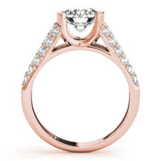 Brilliant Pave Round Diamond Engagement Ring in 10K/14K gold and platinum with certified lab-grown or natural diamonds