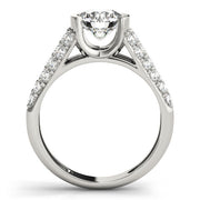 Brilliant Pave Round Diamond Engagement Ring in 10K/14K gold and platinum with certified lab-grown or natural diamonds