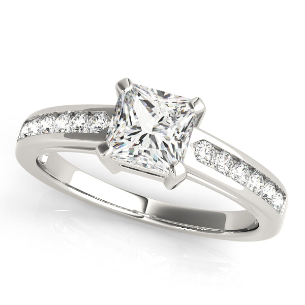 Majestic Channel-Set Princess Diamond Engagement Ring in 10K/14K gold and platinum with certified lab-grown or natural diamonds