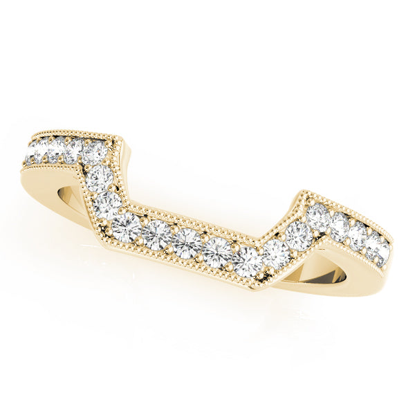 Curved Bands Half Eternity Ring in 10K/14K gold and platinum with certified lab-grown or natural diamonds