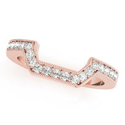 Curved Bands Half Eternity Ring in Gold & Platinum