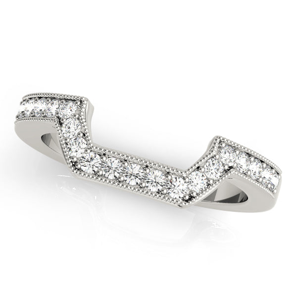 Curved Bands Half Eternity Ring in Gold & Platinum