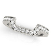 Curved Bands Half Eternity Ring in Gold & Platinum