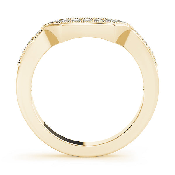 Curved Bands Half Eternity Ring in Gold & Platinum