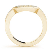 Curved Bands Half Eternity Ring in Gold & Platinum