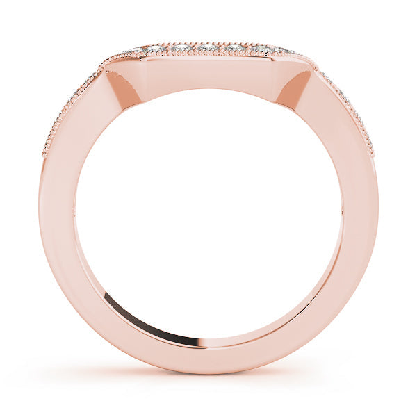 Curved Bands Half Eternity Ring in Gold & Platinum
