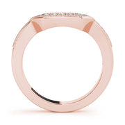 Curved Bands Half Eternity Ring in Gold & Platinum