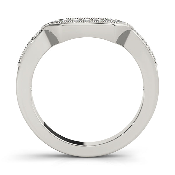 Curved Bands Half Eternity Ring in Gold & Platinum
