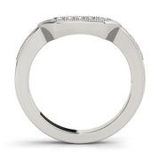 Curved Bands Half Eternity Ring in Gold & Platinum