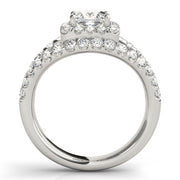 Couture Halo Princess Diamond Engagement Ring in 10K/14K gold and platinum with certified lab-grown or natural diamonds