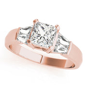 Celestial Fancy Shape Baguette Remounts Princess Diamond Engagement Ring in 10K/14K gold and platinum with certified lab-grown or natural diamonds