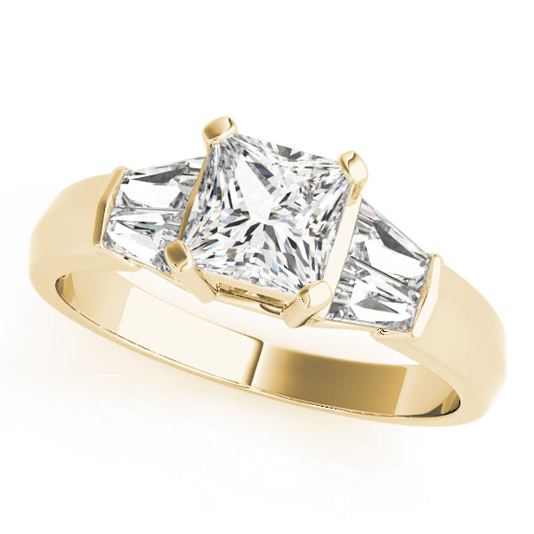 Celestial Fancy Shape Baguette Remounts Princess Diamond Engagement Ring in 10K/14K gold and platinum with certified lab-grown or natural diamonds