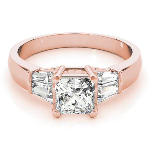 Celestial Fancy Shape Baguette Remounts Princess Diamond Engagement Ring in 10K/14K gold and platinum with certified lab-grown or natural diamonds