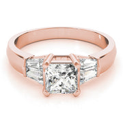 Celestial Fancy Shape Baguette Remounts Princess Diamond Engagement Ring in 10K/14K gold and platinum with certified lab-grown or natural diamonds