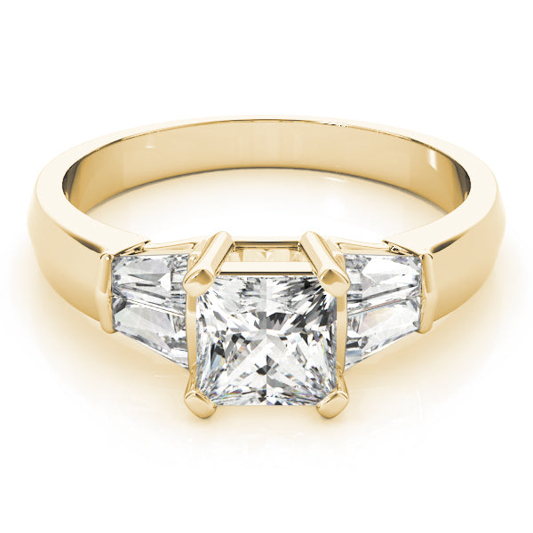 Celestial Fancy Shape Baguette Remounts Princess Diamond Engagement Ring in 10K/14K gold and platinum with certified lab-grown or natural diamonds