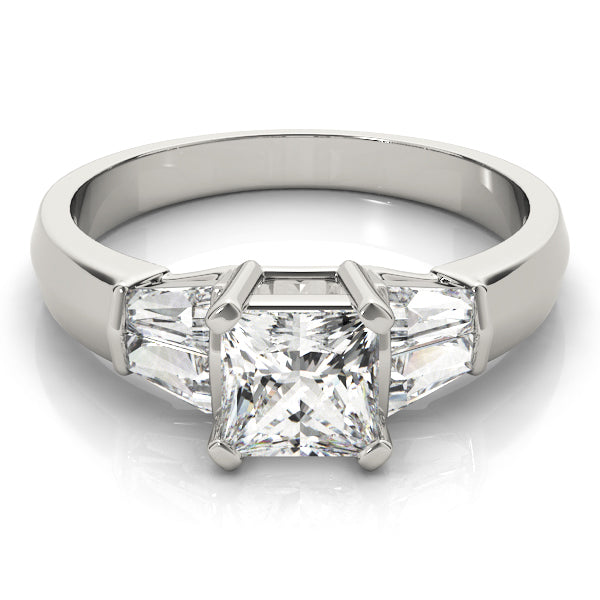 Celestial Fancy Shape Baguette Remounts Princess Diamond Engagement Ring in 10K/14K gold and platinum with certified lab-grown or natural diamonds
