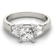 Celestial Fancy Shape Baguette Remounts Princess Diamond Engagement Ring in 10K/14K gold and platinum with certified lab-grown or natural diamonds