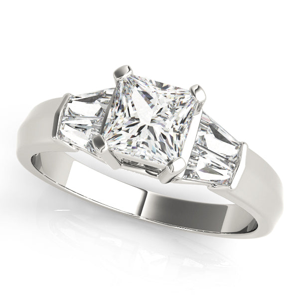 Celestial Fancy Shape Baguette Remounts Princess Diamond Engagement Ring in 10K/14K gold and platinum with certified lab-grown or natural diamonds