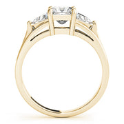 Hallmarked Gold & Platinum Princess Diamond Ring in 10K/14K gold and platinum with certified lab-grown or natural diamonds